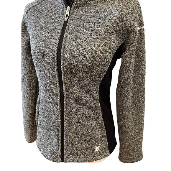 Spyder Constant Full Zip Sweater Fleece Hybrid Jacket Charcoal Heather S - Picture 5 of 10